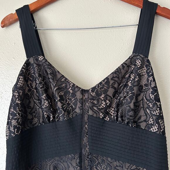 Ann Taylor LOFT Black Lace Sweetheart Neck Trumpet Midi Dress Size 8 - Picture 8 of 11